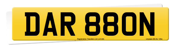 Registration number DAR 880N